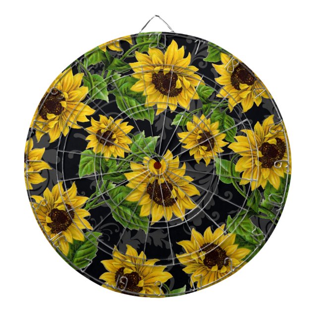 Vintage sunflower pattern dartboard (Front)