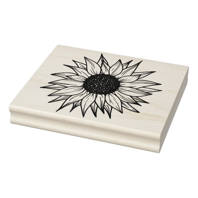 Vintage Sunflower Rubber Stamp (Stamp)