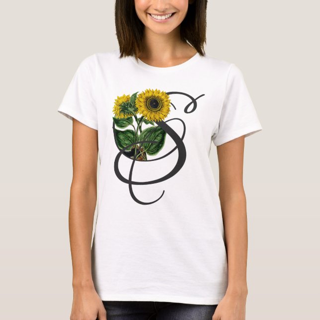 Vintage Sunflower S Initial T-Shirt (Front)