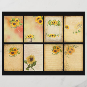 Vintage Sunflower Scrapbook ATCs