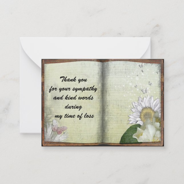 Vintage Sunflower Thank You Card (Front)