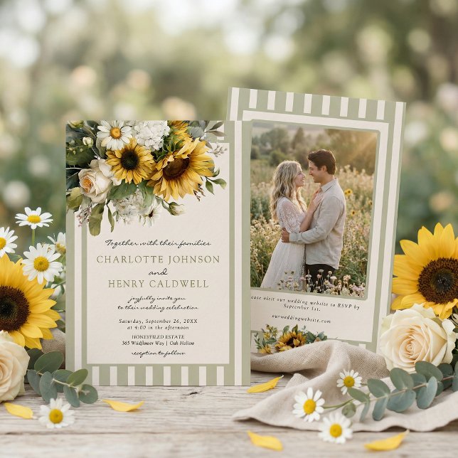 Vintage Sunflower Wedding  Invitation (Creator Uploaded)