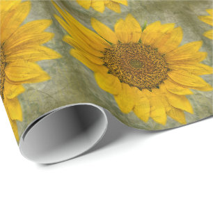 Vintage Sunflower Wrapping Paper