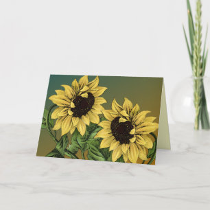 Vintage Sunflowers All-Occasion Greeting Cards