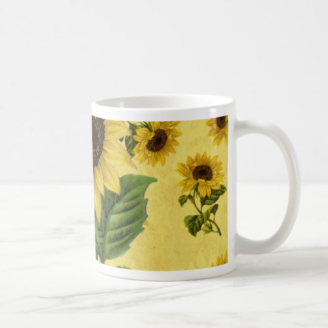 Vintage Sunflowers Coffee Mug (Right)