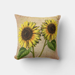 Vintage Sunflowers Cushion