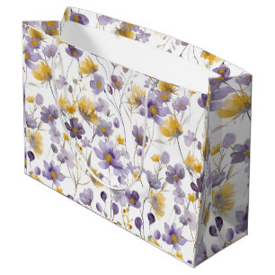 Vintage Sunflowers floral pattern elegant bride Large Gift Bag