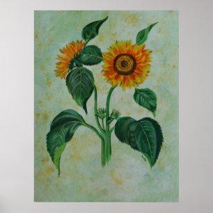 Vintage Sunflowers Poster