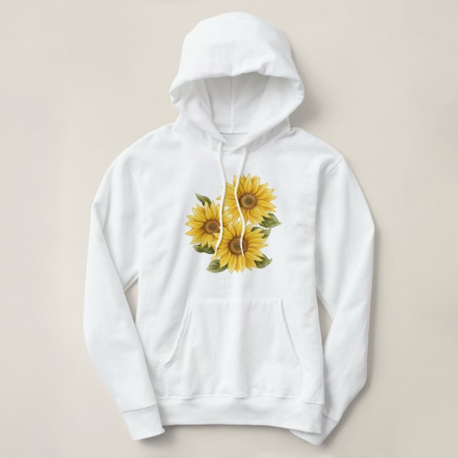 Vintage Sunflowers T-Shirt Hoodie (Design Front)