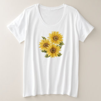 Vintage Sunflowers T-Shirt Plus Size T-Shirt