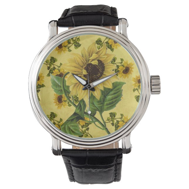 Vintage Sunflowers Watch (Front)