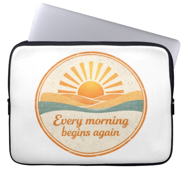Vintage Sunrise Motivation Art Laptop Sleeve (Front)