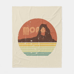 Vintage Sunset Arches National Park - Moab Utah Fleece Blanket