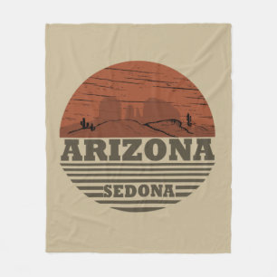 Vintage sunset Arizona Sedona Fleece Blanket