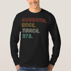 Vintage Sunset Awesome Since March 1979 B Day Part T-Shirt