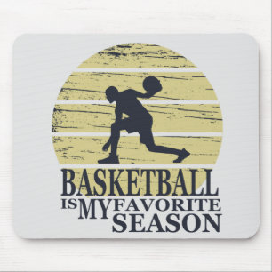 vintage Sunset Basketball is my favourite season Mouse Mat
