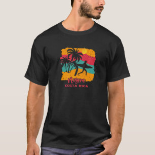 Vintage Sunset Beach Surfing Nosara Costa Rica T-Shirt