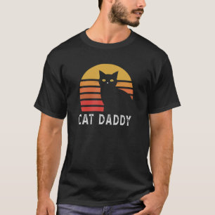 Vintage Sunset Cat Dad-dy Mum-my, Boy Girl Funny_9 T-Shirt