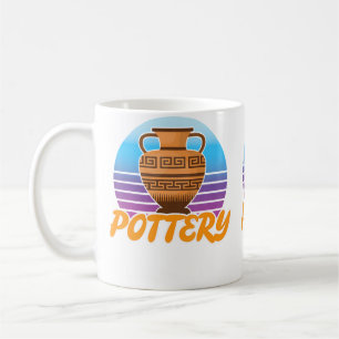 Vintage Sunset - Clay Vase Pottery Coffee Mug