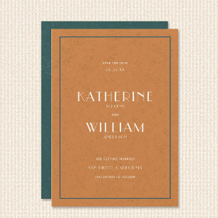 Vintage Sunset Coastal Ocean Deco Retro Wedding Save The Date