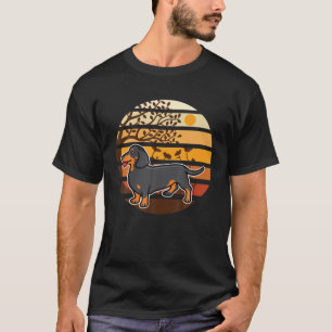 Vintage Sunset Dachshund Weiner Sausage Dog Animal T-Shirt