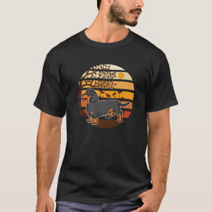 Vintage Sunset Dachshund Weiner Sausage Dog Animal T-Shirt