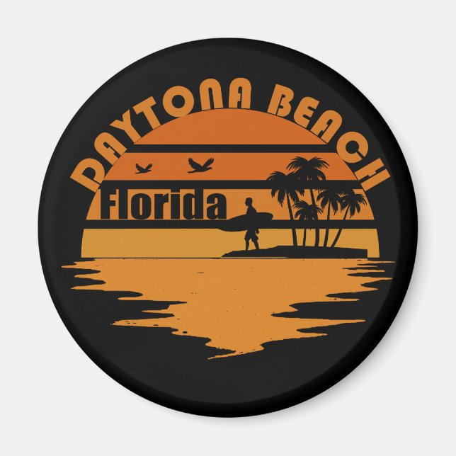 Vintage Sunset Daytona Beach Florida Magnet (Front)
