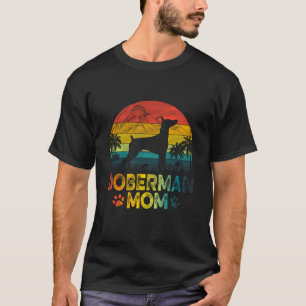 Vintage Sunset Doberman Dog Mum Mother s Day Xmas T-Shirt
