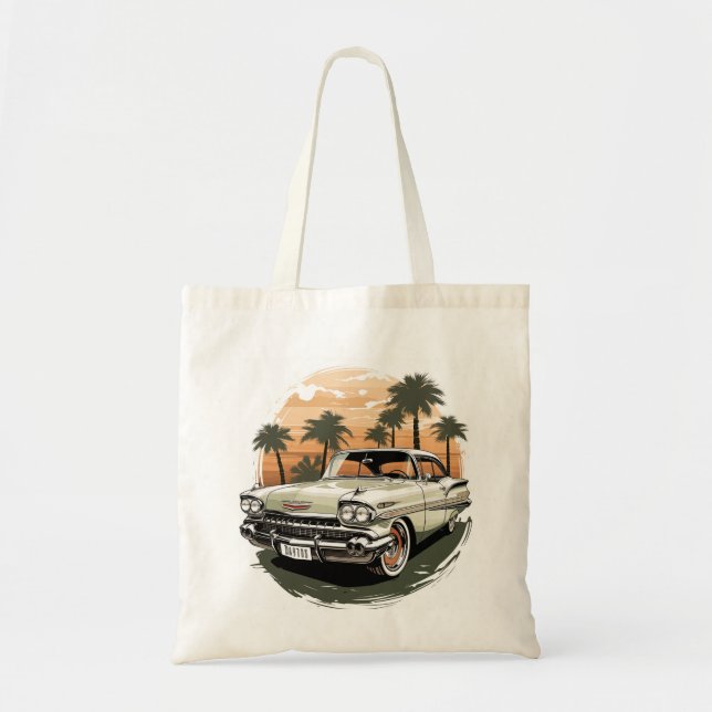 Vintage Sunset Drive Tote Bag (Front)