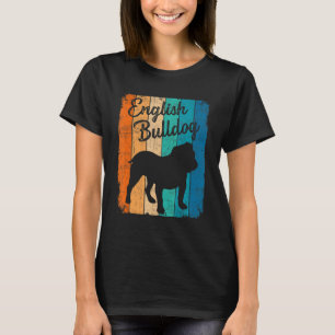 Vintage Sunset English Bulldog Dog Pet  Dog Owner T-Shirt