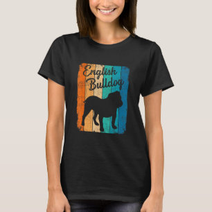 Vintage Sunset English Bulldog Dog Pet Dog Owner T-Shirt