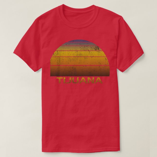 Vintage Sunset Family Vacation Souvenir Tijuana T-Shirt (Design Front)
