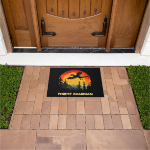 Vintage Sunset Forest Dragon Doormat