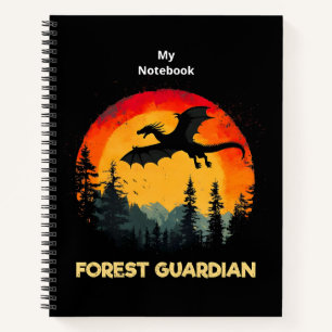 Vintage Sunset Forest Dragon Notebook