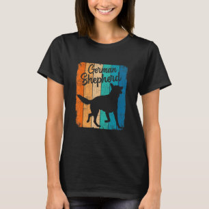 Vintage Sunset German Shepherd Dog Pet  Dog Owner T-Shirt
