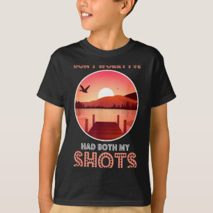 Vintage sunset had both shots vaccination nature T-Shirt