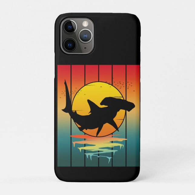 Vintage Sunset Hammerhead Shark  Case-Mate iPhone Case (Back)