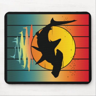 Vintage Sunset Hammerhead Shark  Mouse Mat