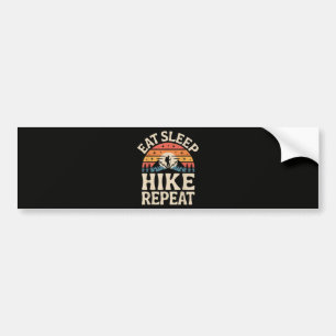Vintage Sunset Hiking - Mountain Adventure Bumper Sticker