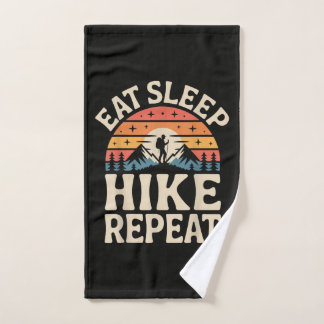 Vintage Sunset Hiking - Mountain Adventure Hand Towel