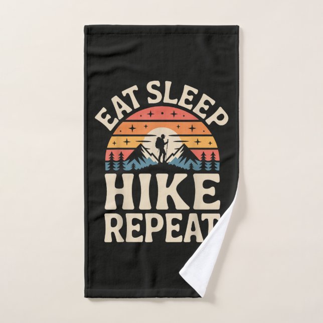 Vintage Sunset Hiking - Mountain Adventure Hand Towel (Hand Towel)