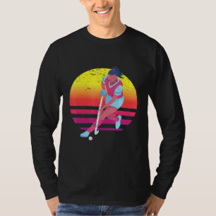Vintage Sunset Hockey Graphic For Teen Girls And W T-Shirt