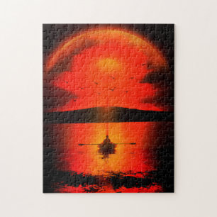 Vintage Sunset Hope Faith Love Encouragement Jigsaw Puzzle