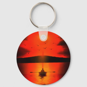 Vintage Sunset Hope Faith Love Encouragement Key Ring