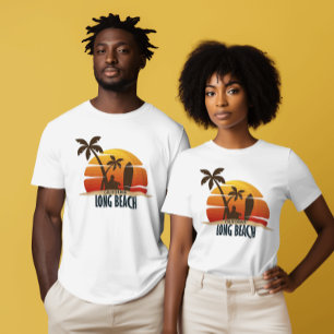 Vintage sunset in California long beach surf T-Shirt