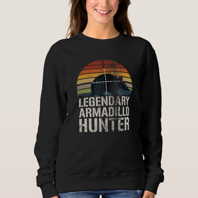 Vintage Sunset Legendary Armadillo Hunter Gift Sweatshirt (Front)
