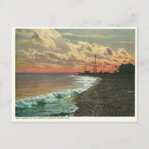 Vintage Sunset Mackinac Island Michigan Postcard
