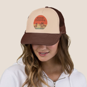 Vintage sunset Miami Beach Florida Trucker Hat
