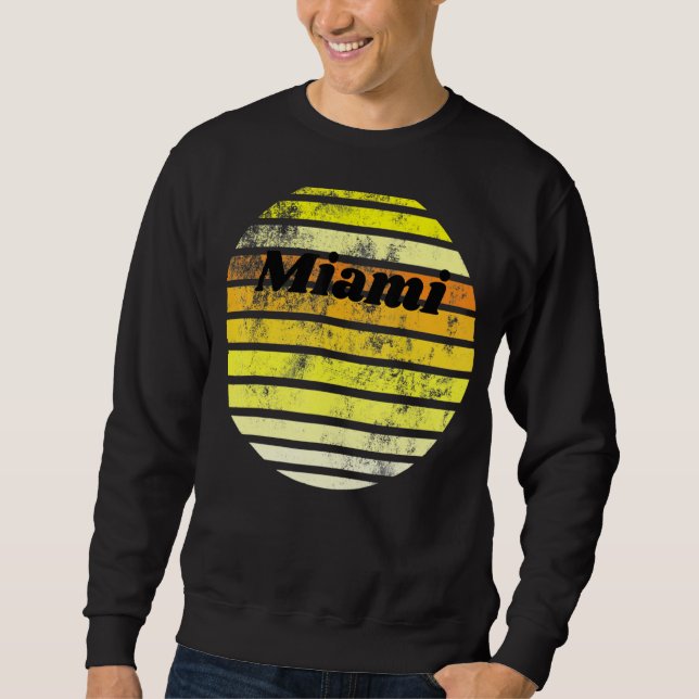 Vintage Sunset Miamii Basic Graphic Classic Sweatshirt (Front)