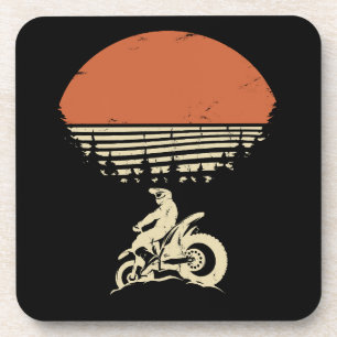 Vintage Sunset Motorbike Motocross Coaster